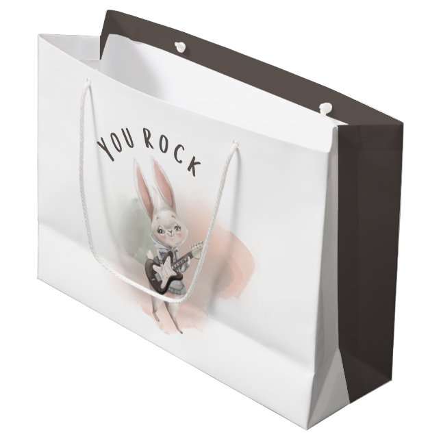 You Rock Bunny Gift Bag (Front Angled)