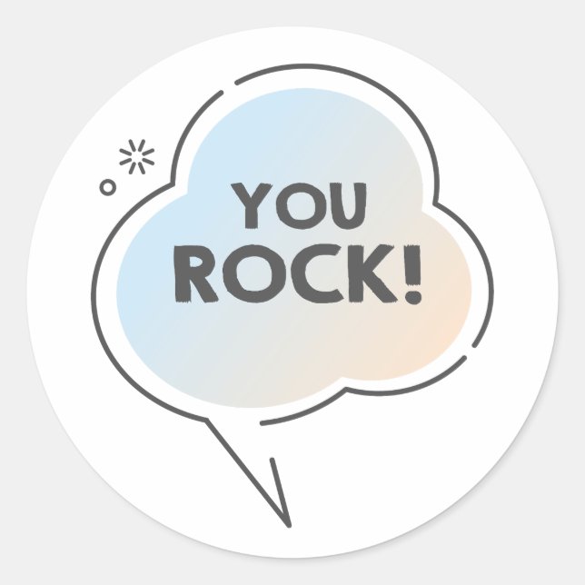 You rock chat cloud emoji classic round sticker (Front)