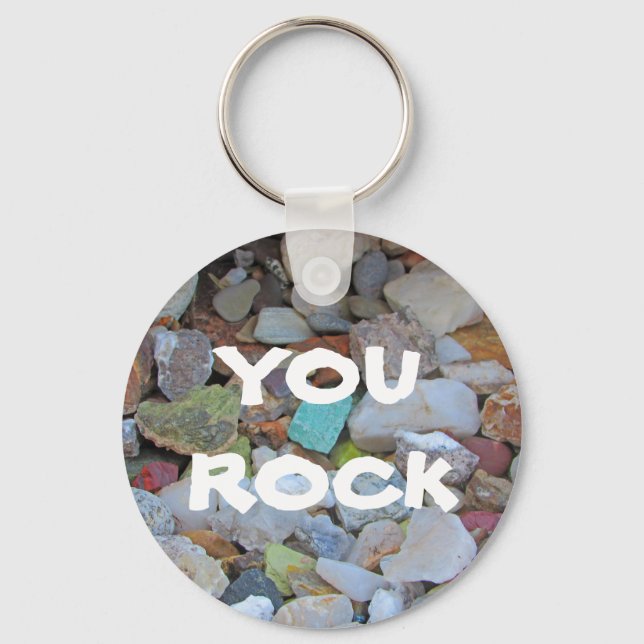 You Rock Colourful Collection Small Stones Photo Key Ring (Front)