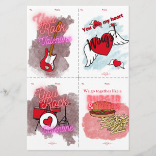 You Rock Cut & Share Kids Valentine's Day Cards
