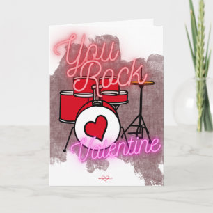 You Rock Drum Set Valentine's Day Card