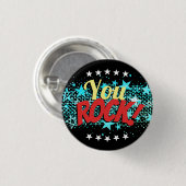 You Rock employee recognition award button (Front & Back)