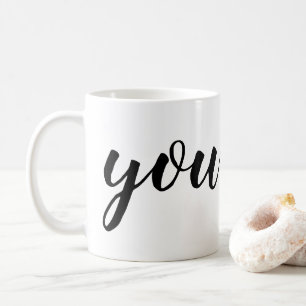 'You Rock' Encouraging Minimalist White & Black  Coffee Mug