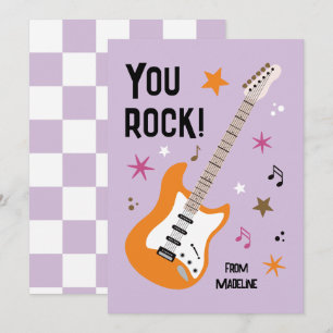 You rock guitar classroom valentine's day card
