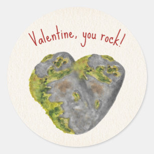 You Rock Heart Kids Classroom Valentine  Classic Round Sticker