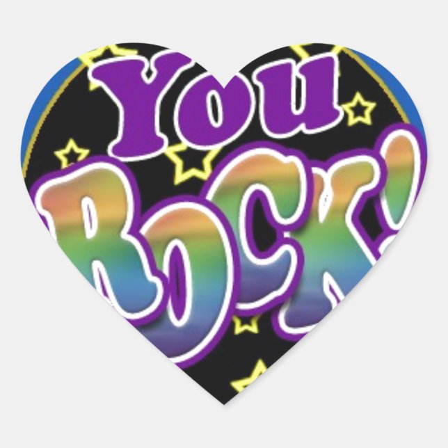 You Rock! Heart Sticker (Front)
