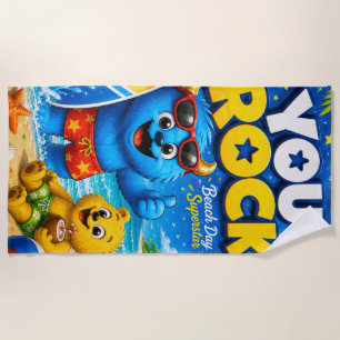 You Rock Monster Friends Tropical Beach Adventure Towel