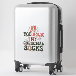You Rock My Christmas Stocks Sticker Festive