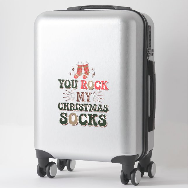 You Rock My Christmas Stocks Sticker Festive  (Suitcase)