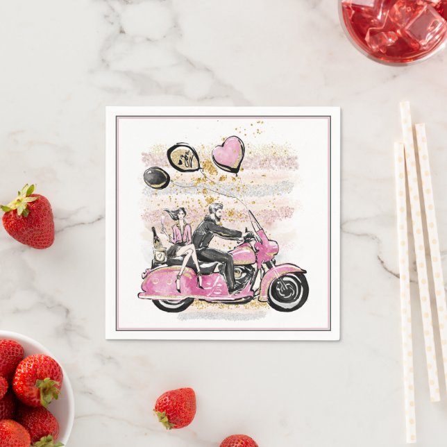 You Rock My World | Couple Motorcycle Sublimation Napkin (Insitu)