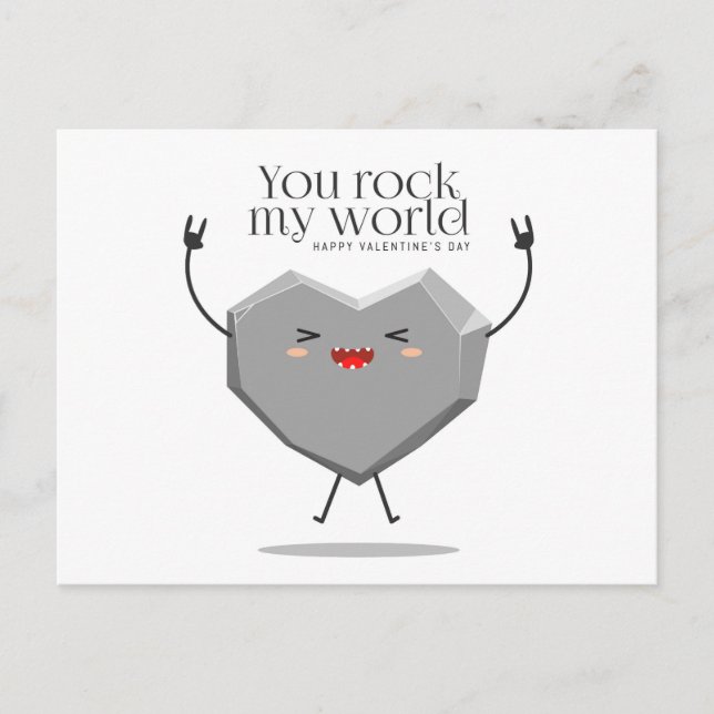 You Rock My World Happy Valentine's Day | Holidays Holiday Postcard (Front)