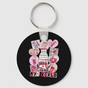 You Rock My World Heart Nurse Love Hospital Valent Key Ring
