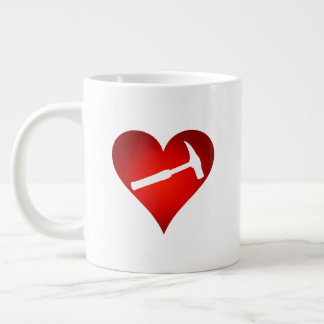 You Rock My World: Rock Hammer Heart Large Coffee Mug