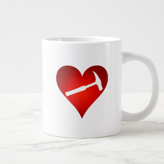 You Rock My World: Rock Hammer Heart Large Coffee Mug