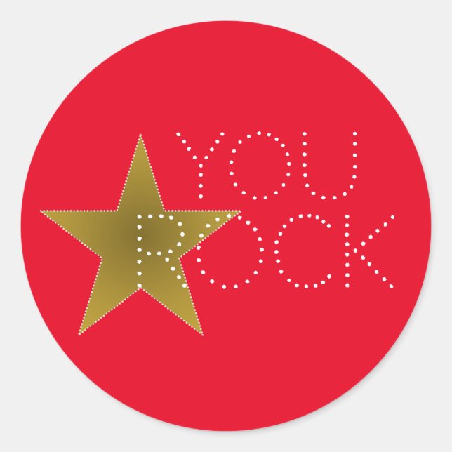 You Rock Star Movie Red Carpet Birthday Party Classic Round Sticker (Front)