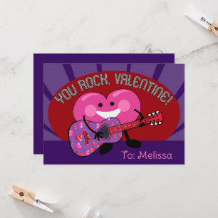 You Rock Valentine Personalised Heart Guitar Guy