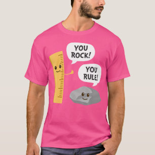 You Rock You Rule Funny Cute Kawaii Rock And Ruler T-Shirt