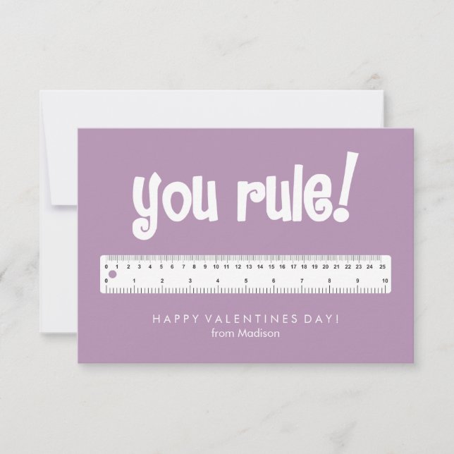 You Rule! Kids Classroom Valentines Invitation (Front)