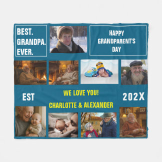 You said: Best Grandpa Ever Photo Collage Fleece Blanket