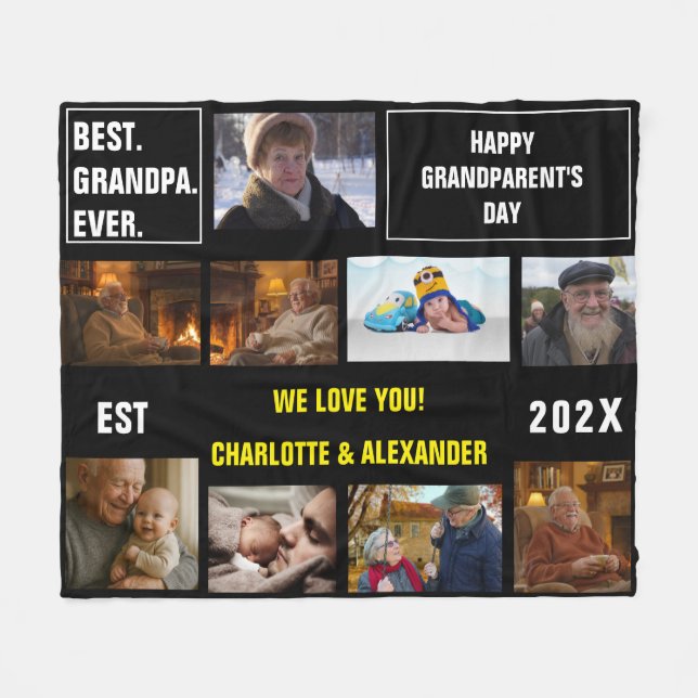You said: Best Grandpa Ever Photo Collage  Fleece Blanket (Front (Horizontal))