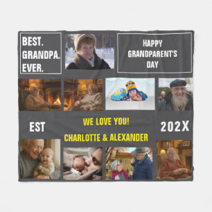 You said: Best Grandpa Ever Photo Collage  Fleece Blanket