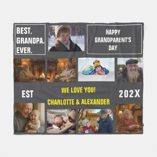 You said: Best Grandpa Ever Photo Collage  Fleece Blanket (Front (Horizontal))