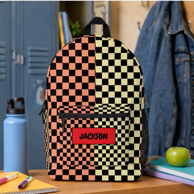 You said: Colourful Checkers For Back to School Printed Backpack (You said: Colorful Checkers For Back to School Printed Backpack)