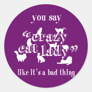 You Say Crazy Cat Lady Like It's A Bad Thing Classic Round Sticker