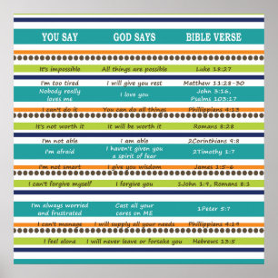 YOU SAY GOD SAYS Inspirational Bible Verses Poster