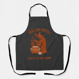 You Say Witch Halloween Magic Cauldron Apron