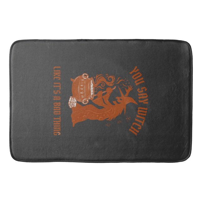 You Say Witch Halloween Magic Cauldron Bath Mat (Front)