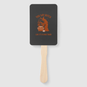 You Say Witch Halloween Magic Cauldron Hand Fan