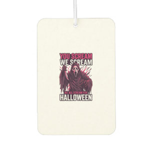 You Scream We Halloween Ghostface Bloody Knife Car Air Freshener