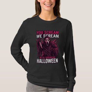 You Scream We Halloween Ghostface Bloody Knife T-Shirt