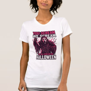 You Scream We Halloween Ghostface Bloody Knife T-Shirt
