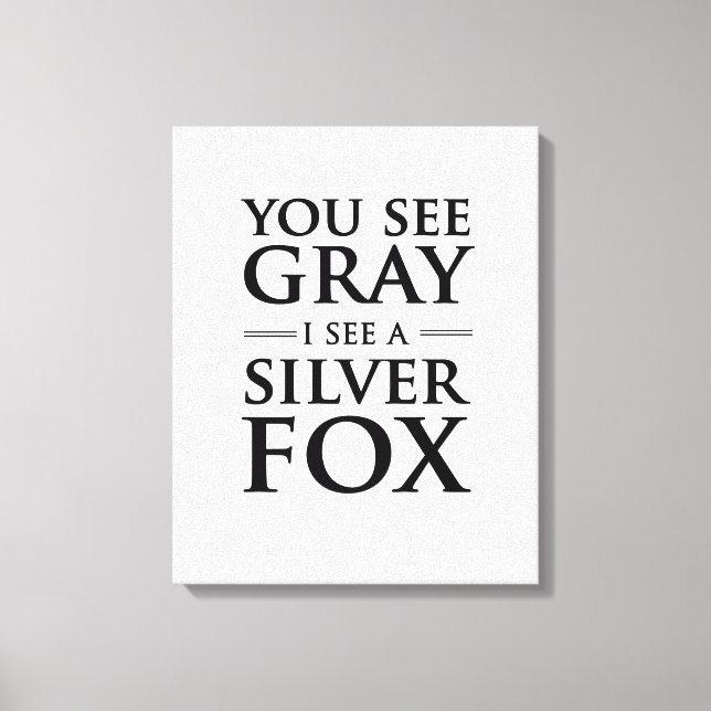 You See Grey, I See a Silver Fox Canvas Print (Front)