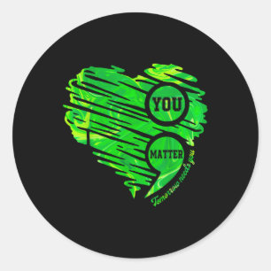You Semicolon Heart Mental Health Awareness Women Classic Round Sticker