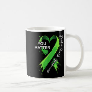 You Semicolon Heart Ribbon Mental Health Awareness Coffee Mug