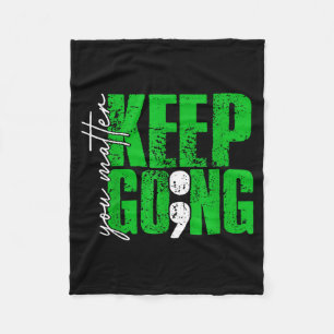 You Semicolon Mental Health Awareness Keep Going Fleece Blanket