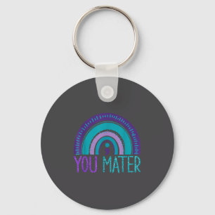 You Semicolon Suicide Prevention Purple Teal Rainb Key Ring