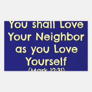 You shall love your neighbour rectangular sticker