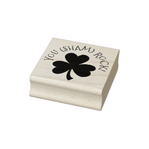 You (Sham) Rock Green Shamrock Clover Congrats Rubber Stamp