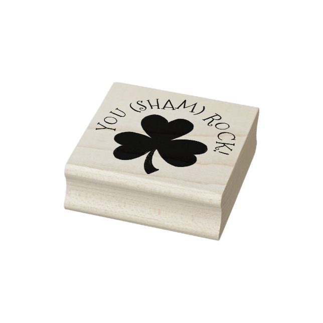 You (Sham) Rock Green Shamrock Clover Congrats Rubber Stamp (Stamp)