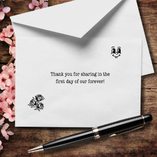 You Shared In Our First Day Of Our Forever Wedding Thank You Card