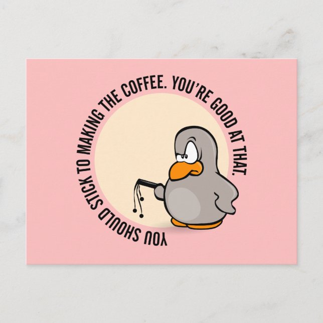 You should stick to just making the coffee postcard (Front)