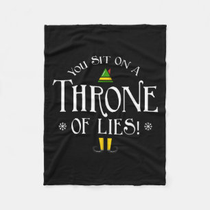 You Sit On A Throne Of Lies! Funny Christmas Fake  Fleece Blanket
