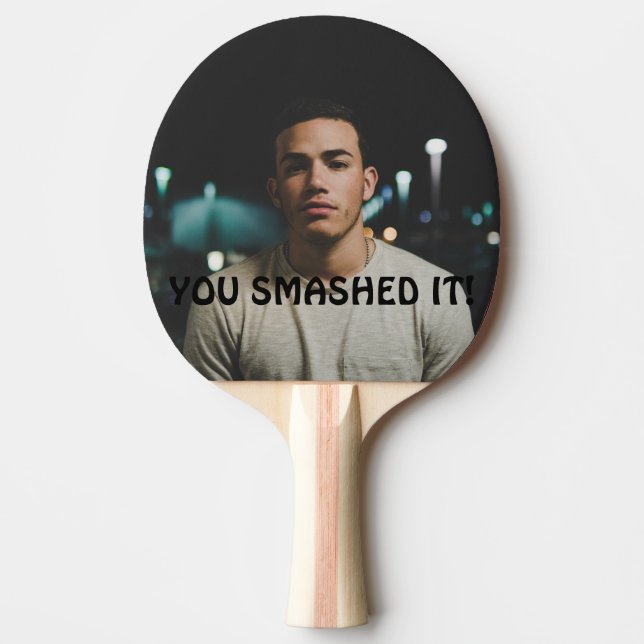 You Smashed It Congratulations Personalised Ping Pong Paddle (Front)