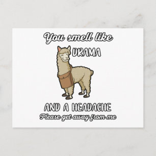 You Smell Like Drama And A Headache Funny Gift Postcard