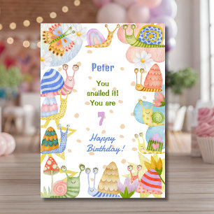 You snailed it! watercolor snail happy birthday card