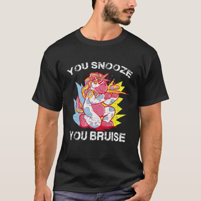You Snooze You Bruise  Paintball Unicorn Men Women T-Shirt (Front)